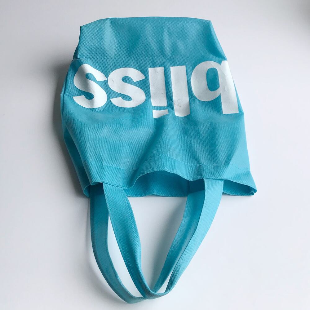 Bliss Logo Screen Printed Reusable Tote Bag North South Shopper Spa Caddy - Picture 4 of 13